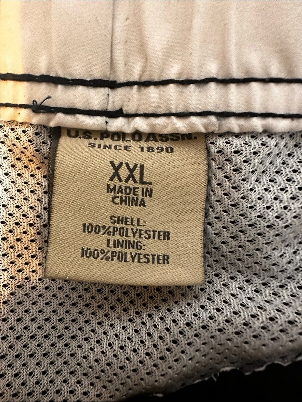 U.S. Polo Assn. Navy Swim Board Shorts with White Drawstring